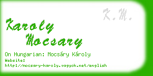 karoly mocsary business card