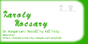 karoly mocsary business card